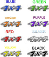 Diamond Plate 4x4 decals available colors to choose from